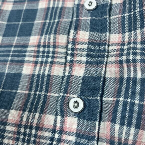 Rails Mens Wyatt Shirt Button Up Long Sleeve Melon Pink Blue Plaid Cotton Large - Picture 9 of 10